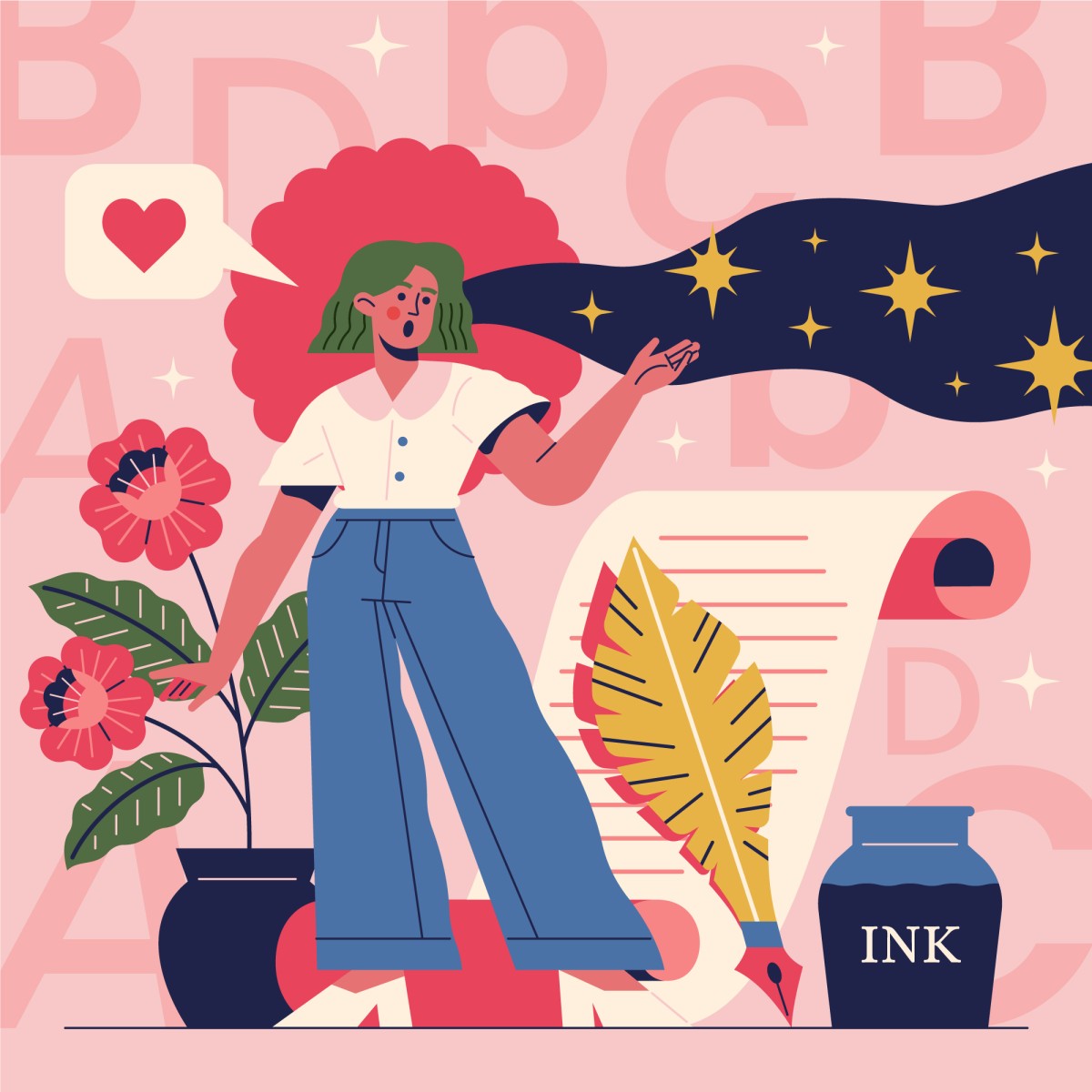 Performing poetry cartoon